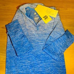 All In Motion kids blue Long sleeve, Some whole cuffs moisture wicking NEW XS
